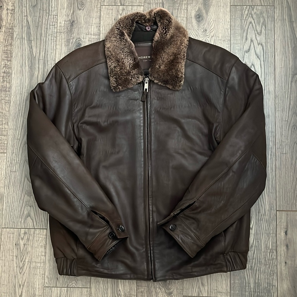 Andrew Marc Leather Fur Jacket